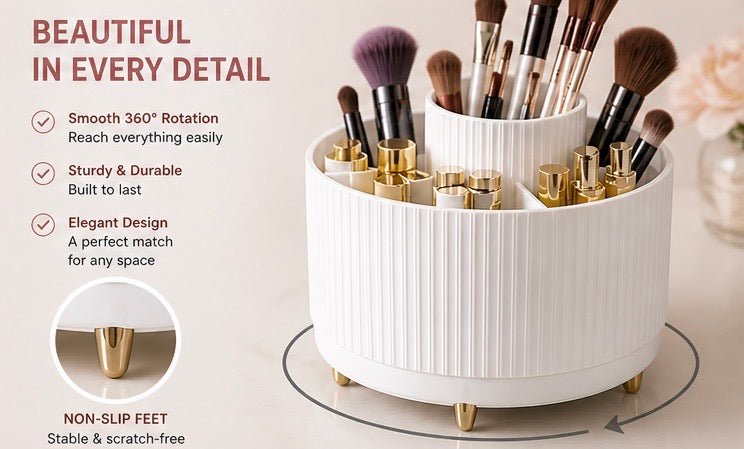 360° Makeup Organizer – Keep Your Vanity Clean & Organized