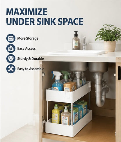 Adjustable Under Sink Organizer – Maximize Your Storage Space