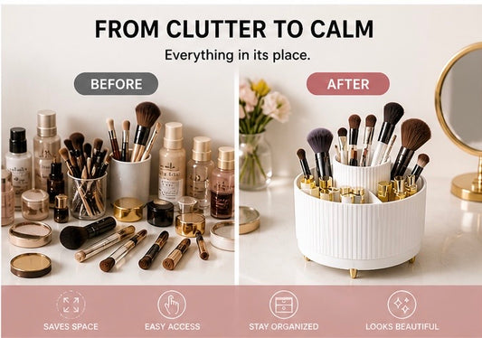360° Makeup Organizer – Keep Your Vanity Clean & Organized